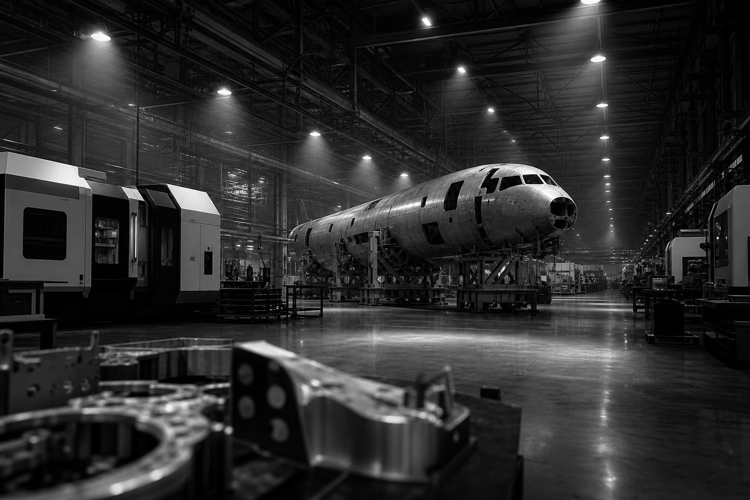 Aerospace quality operations center with engineers reviewing inspection dashboards